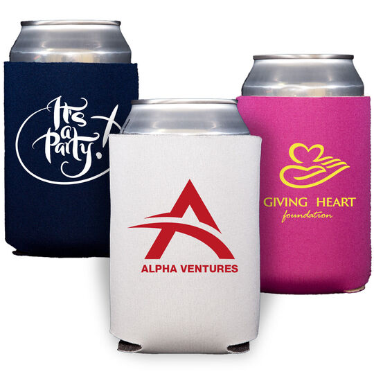 Custom Collapsible Koozies with Your 1-Color Artwork